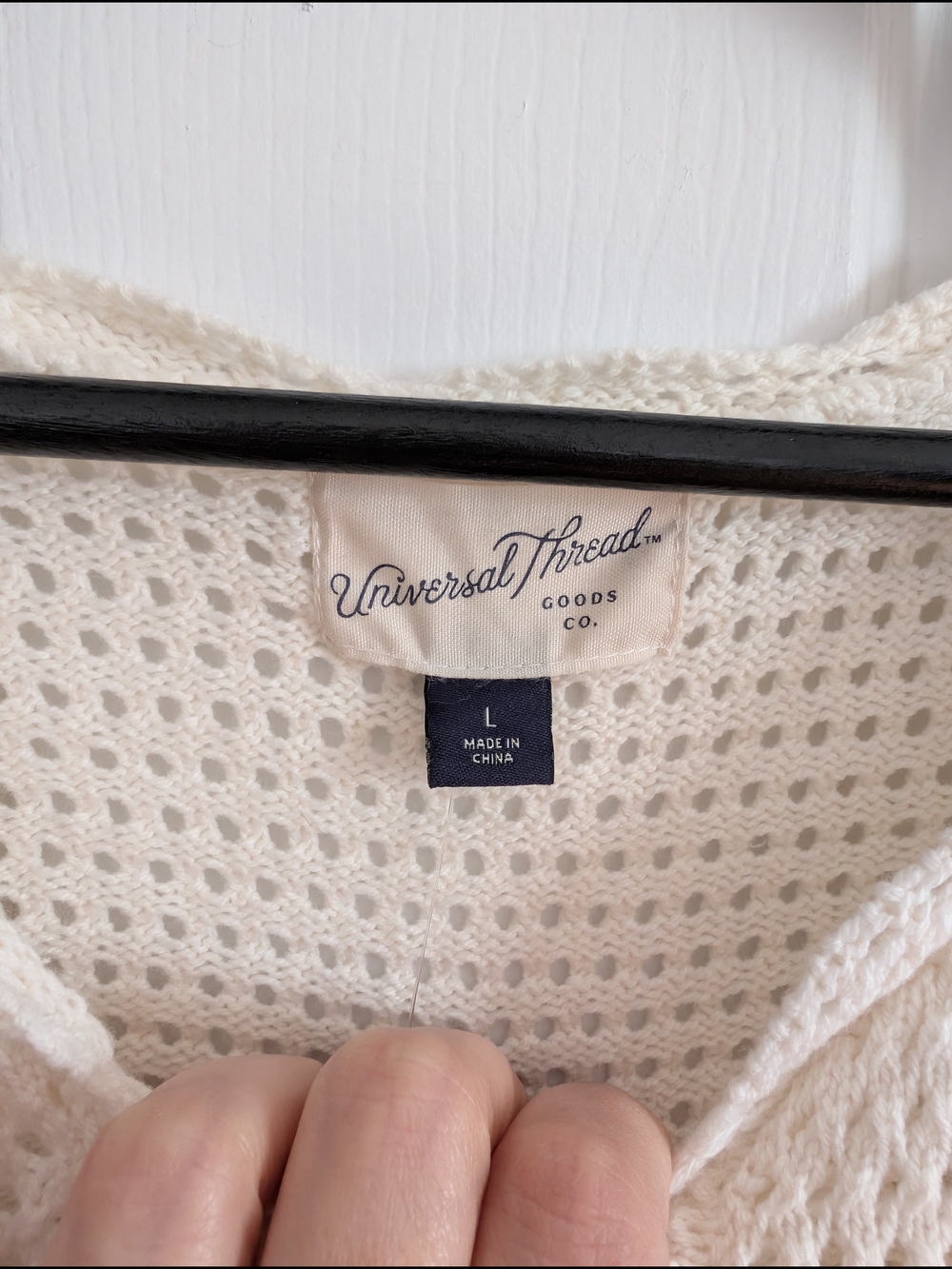 NWT Universal Thread Women's Cream Knit Tie-Front Top Large - Picture 3 of 7